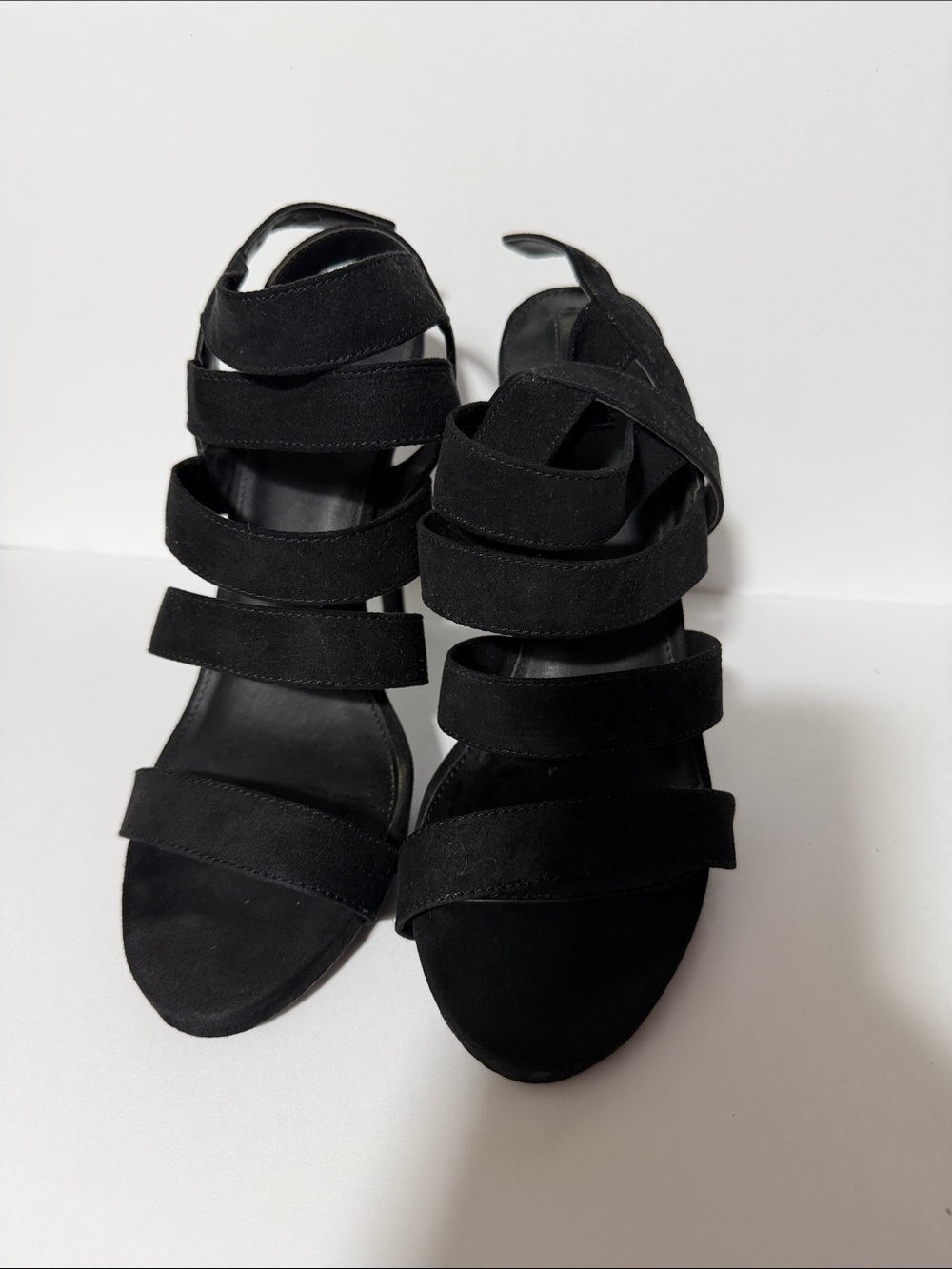 Forever 21 Black Multi-Strap Heeled Sandals